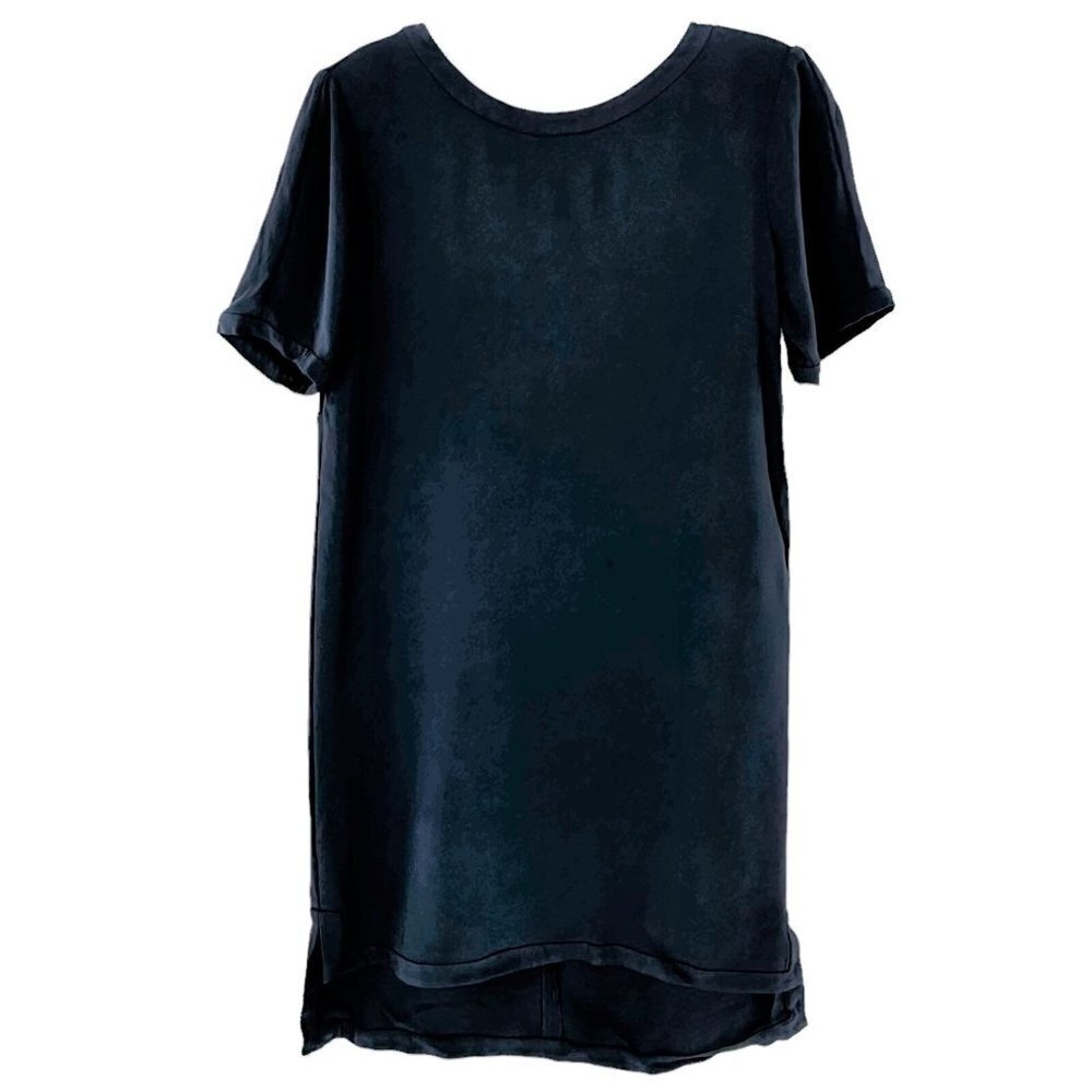 STELLA MCCARTNEY Navy Blue Crepe Short Sleeve Shift Dress Size Small